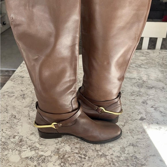 Beautiful Lauren Ralph Lauren Brown Leather Riding Boots Size 8 - Picture 9 of 10